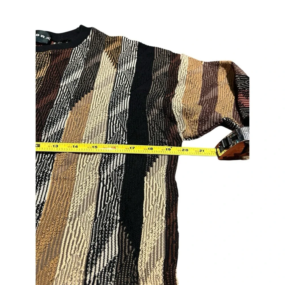 TUNDRA CANADA‎ Sweater Sz Large Textured Ribbed 3D Cotton BIGGIE Hip Hop 80's